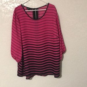 Pink and black sheer blouse. NWOT